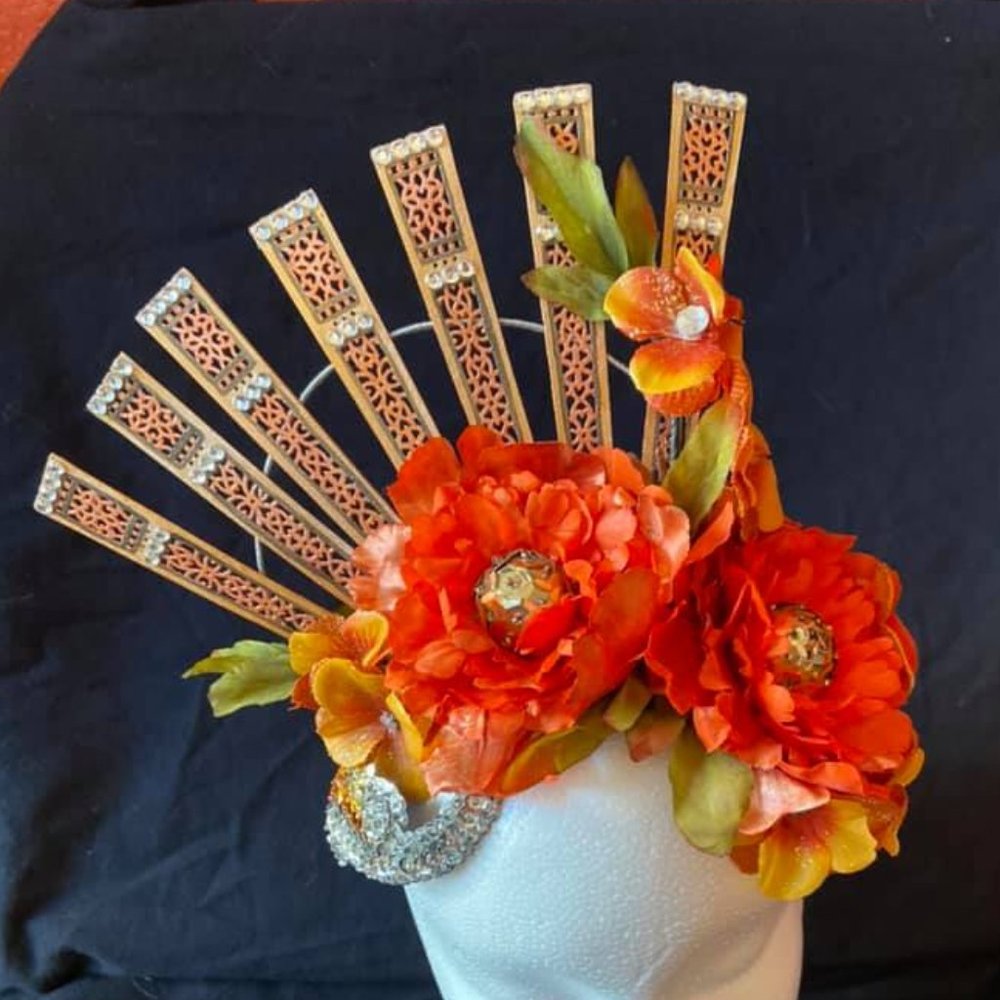 Tiki Pinup Floral Headpiece Viva Oasis Burlesque